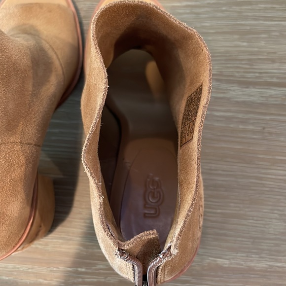 UGG Ginger Suede Open Toe Boots Size 8 - Picture 11 of 14